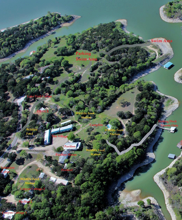 Aerial Map of Cherokee Village Resort at Lake Whitney