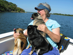 Patsy Bynum with family dogs
